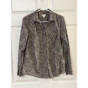 J.Crew Leopard Print Button-Down Shirt | Size M